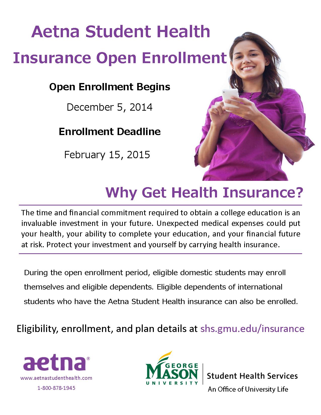 Aetna Student Health Insurance Open Enrollment